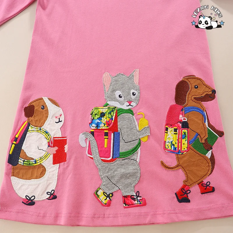 LEZONKIDS - Customizable High Quality Toddler Girl Clothes Cotton Long Sleeve Girls Dresses Kids Clothes Girls Dress